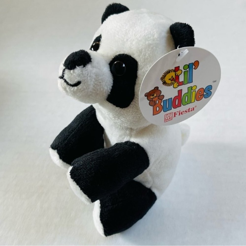 Lil Buddies Fiesta Panda Bear Stuffed Animal Black White New Birthday Gift Toy